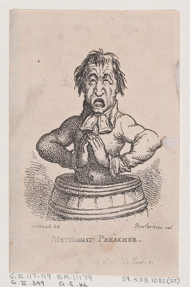 Methodist Preacher, Thomas Rowlandson (British, London 1757–1827 London), Etching 