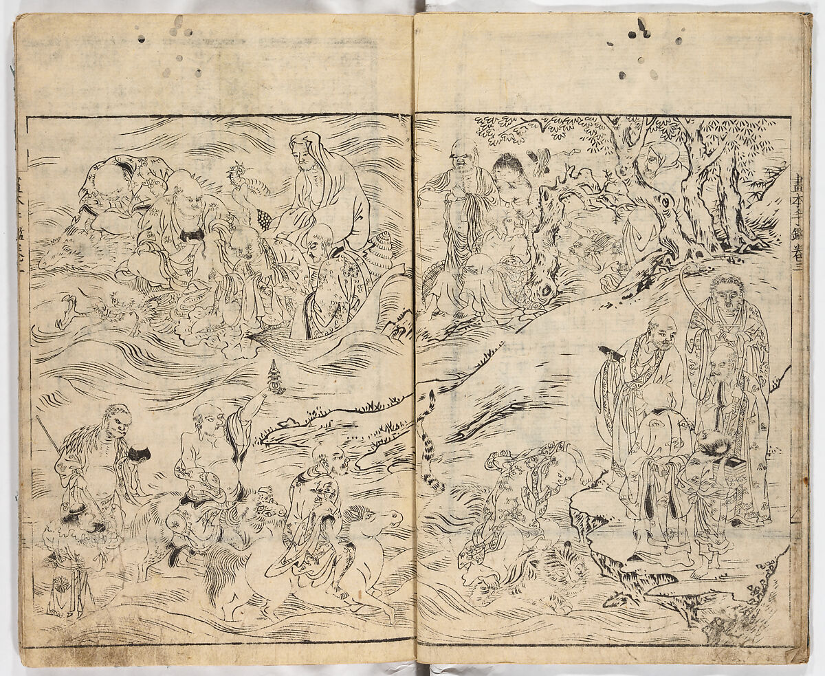 Meijin gafu, Vol. 3 (Famous Painters), Woodblock-printed book, Japan