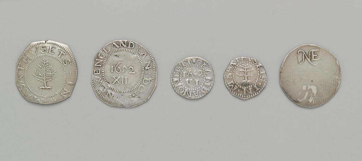 Shilling, John Hull (1624–1683), Silver, American