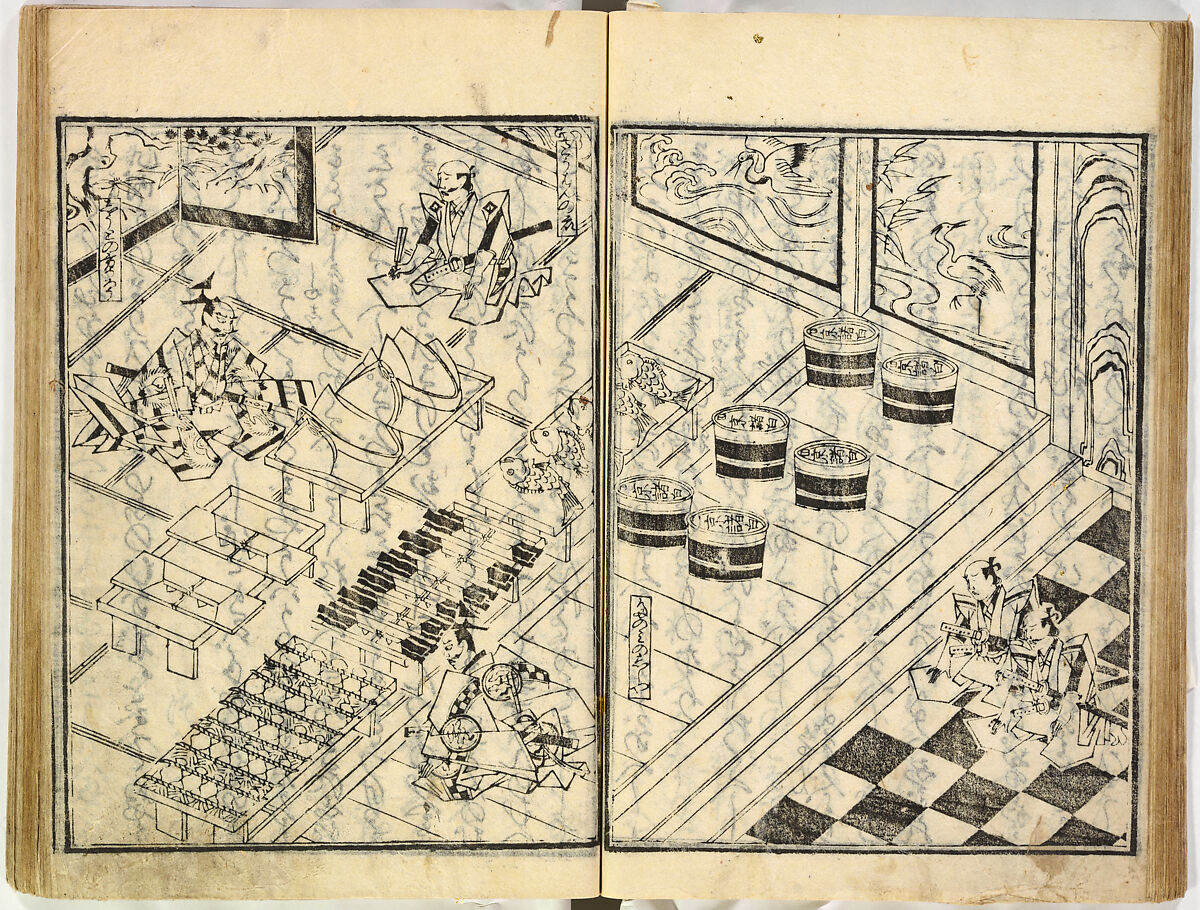 Collection of Rules of Etiquette for Women (Onna shoreishū); 7 vols bound in 1 vol., Woodblock-printed book; ink on paper, Japan