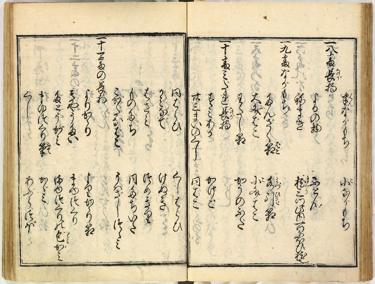 Collection of Rules of Etiquette for Women (Onna shoreishū); 7 vols bound in 1 vol., Woodblock-printed book; ink on paper, Japan