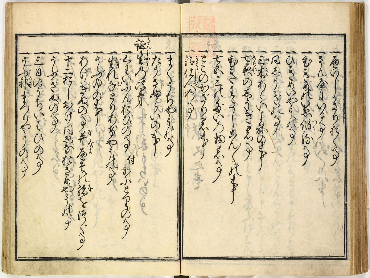 Collection of Rules of Etiquette for Women (Onna shoreishū); 7 vols bound in 1 vol., Woodblock-printed book; ink on paper, Japan