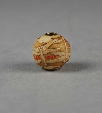 Carved Bead, Ivory, Japan