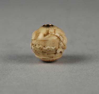 Carved Bead, Ivory, Japan 