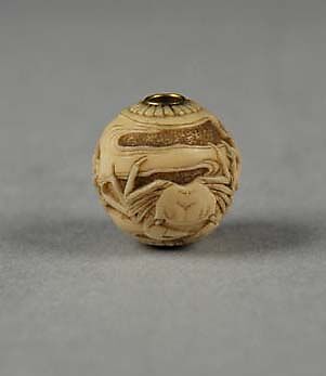 Carved Bead, Ivory, Japan 