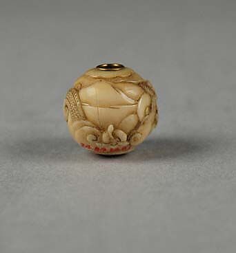 Carved Bead, Ivory, Japan