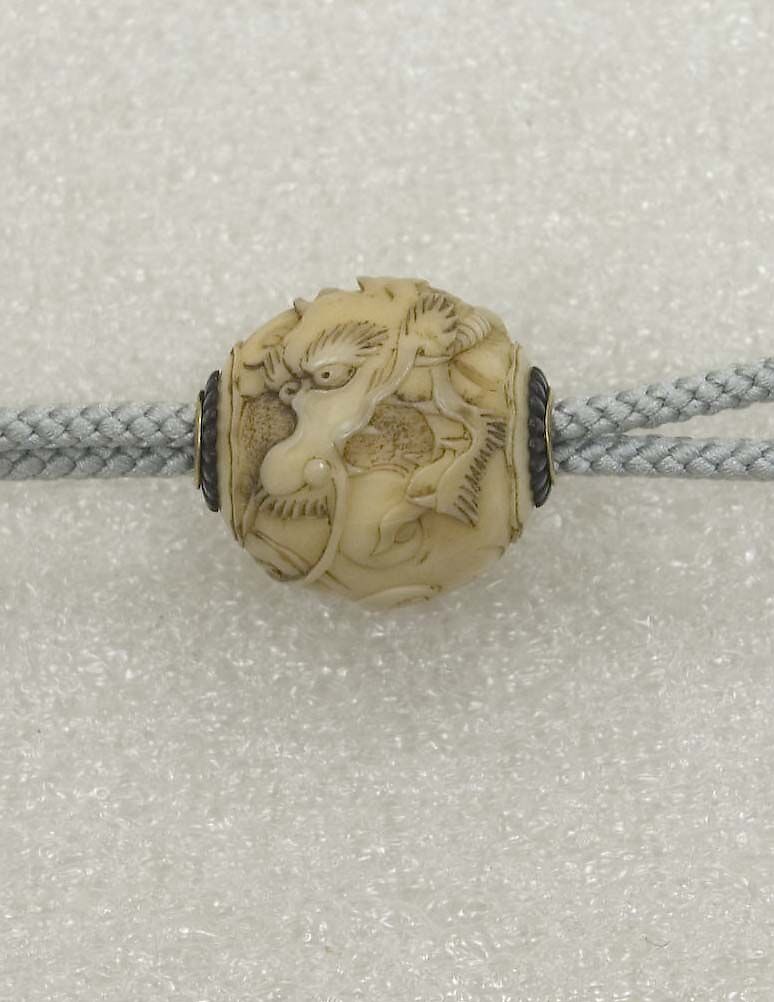 Carved Bead, Ivory, Japan 