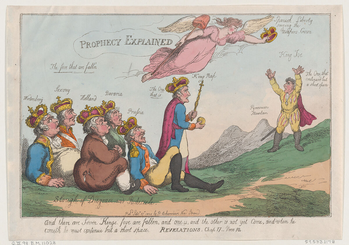 Prophecy Explained, Thomas Rowlandson (British, London 1757–1827 London), Hand-colored etching 