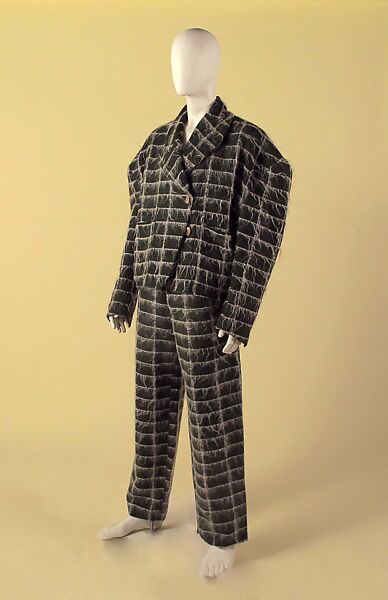 Ensemble, John Galliano (founded 1984), (a) wool, synthetic, mohair, wood; (b) wool, synthetic, mohair, British