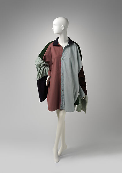 Shirt, John Galliano (founded 1984), cotton, linen, mother-of-pearl, British 