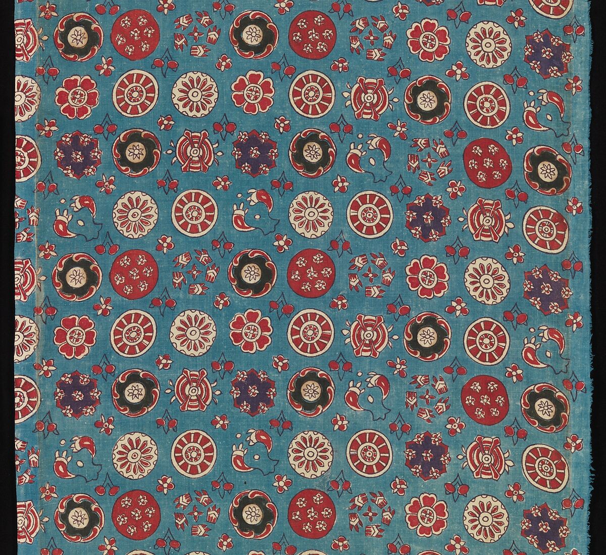Sarasa with Small Rosettes, Cotton (painted resist and mordant, dyed), India (Coromandel Coast), for the Japanese market 