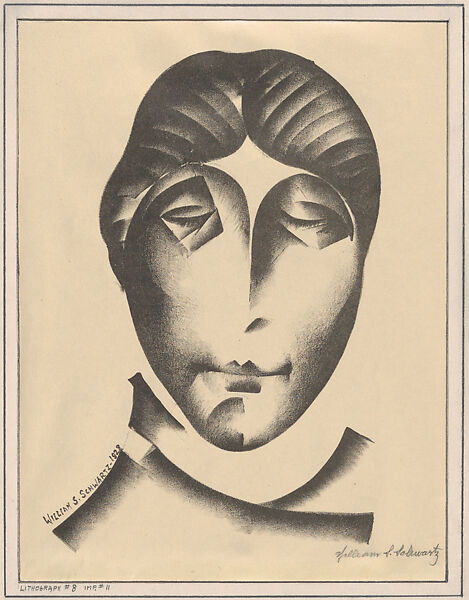 Face (Lithograph #8), William Samuel Schwartz (American, Smorgon, Belarus 1896–1977 Chicago), Lithograph 
