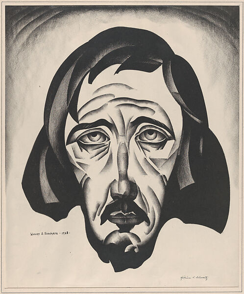 Man’s Face (Lithograph #11), William Samuel Schwartz (American, Smorgon, Belarus 1896–1977 Chicago), Lithograph 