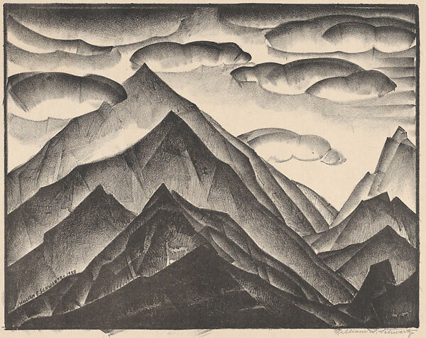 Mountain Landscape (Lithograph #14), William Samuel Schwartz (American, Smorgon, Belarus 1896–1977 Chicago), Lithograph 