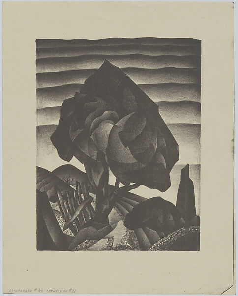 Tree on Hill (Lithograph #32), William Samuel Schwartz (American, Smorgon, Belarus 1896–1977 Chicago), Lithograph 