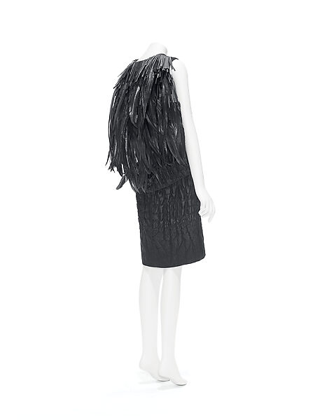 Ensemble, Prada (Italian, founded 1913), (a) wool, silk, synthetic, feathers, (b) wool, (c, d) silk, Italian