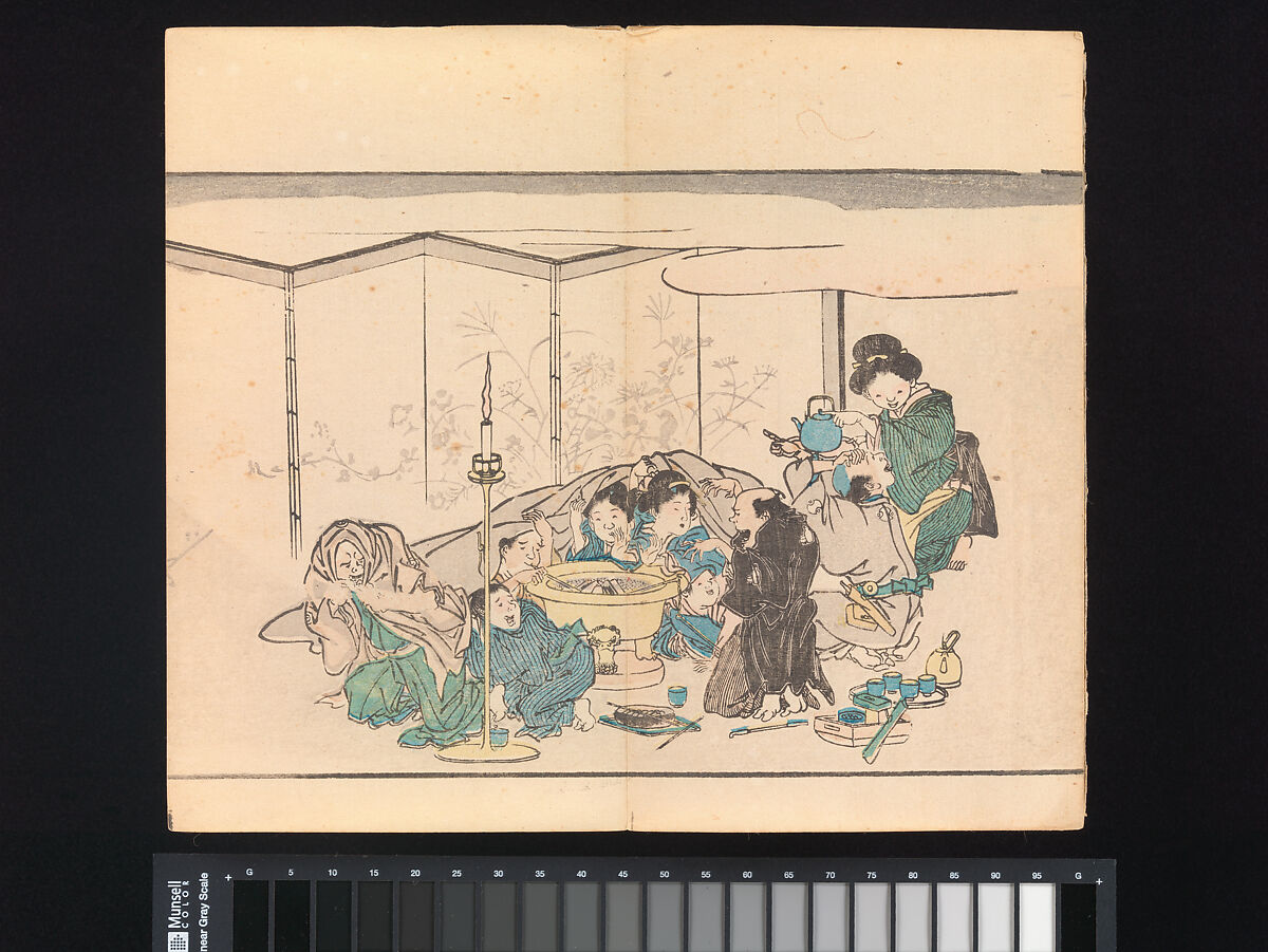 Kyōsai’s Pictures of One Hundred Demons, Kawanabe Kyōsai 河鍋暁斎 (Japanese, 1831–1889), Woodblock printed book (orihon, accordion-style binding); ink and color on paper, Japan