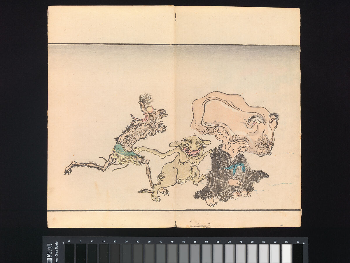 Kyōsai’s Pictures of One Hundred Demons, Kawanabe Kyōsai 河鍋暁斎 (Japanese, 1831–1889), Woodblock printed book (orihon, accordion-style binding); ink and color on paper, Japan