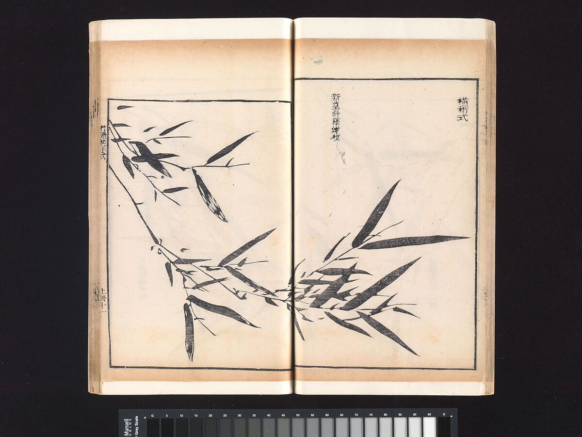 “Bamboo” section, from the Mustard Seed Garden Manual of Painting, Wang Gai (Chinese, 1645–1710), Woodblock-printed book; ink and color on paper, China
