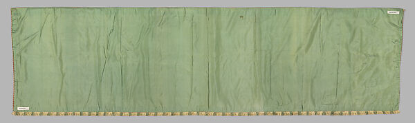 Valance, Design and embroidery possibly by May Morris (British, Bexley, Kent 1862–1938), Silk embroidery on woven silk foundation silk, with fringed trim, British