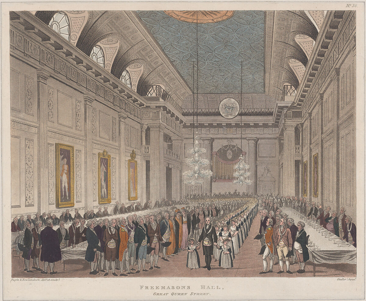 Designed and etched by Thomas Rowlandson | Freemasons' Hall, Great ...