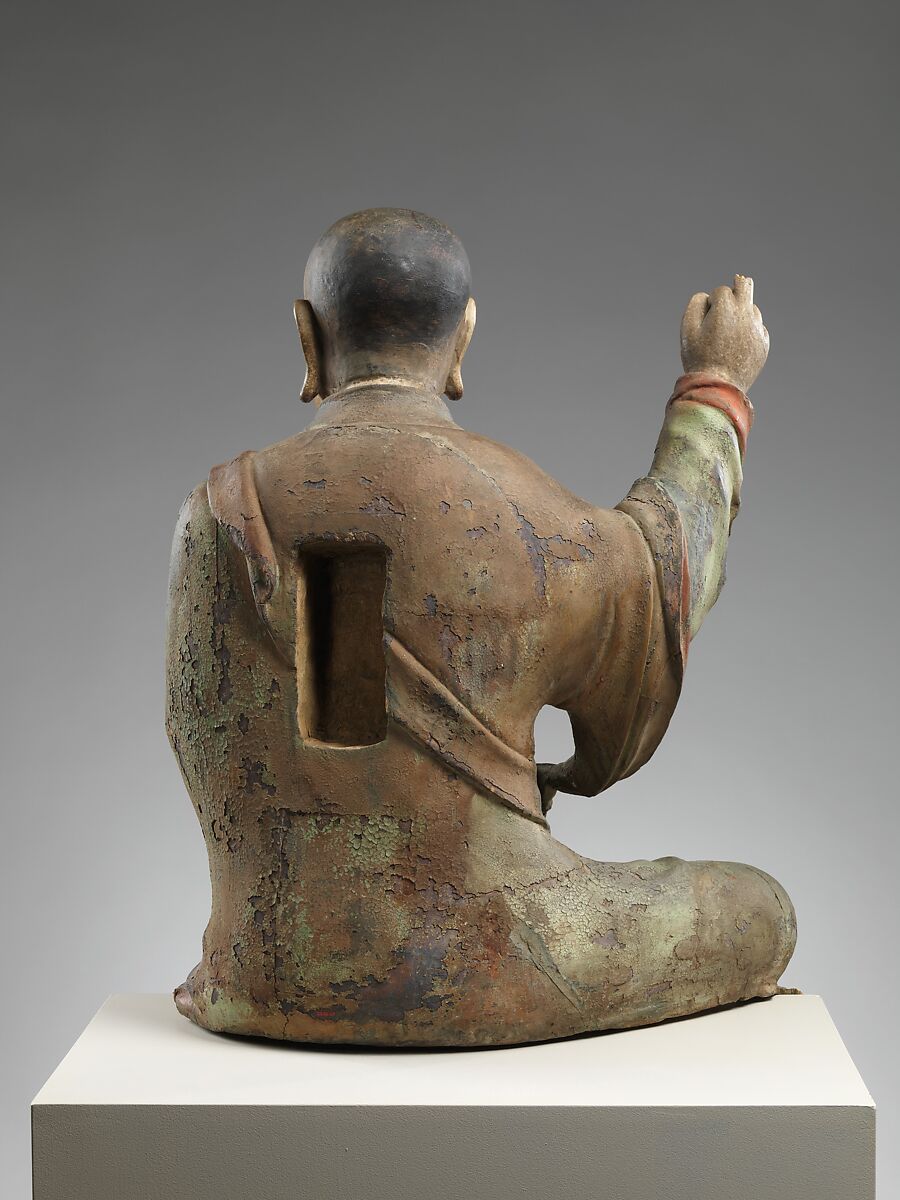 Arhat (Luohan), Wood (foxglove) with pigment, multiple-woodblock construction, China