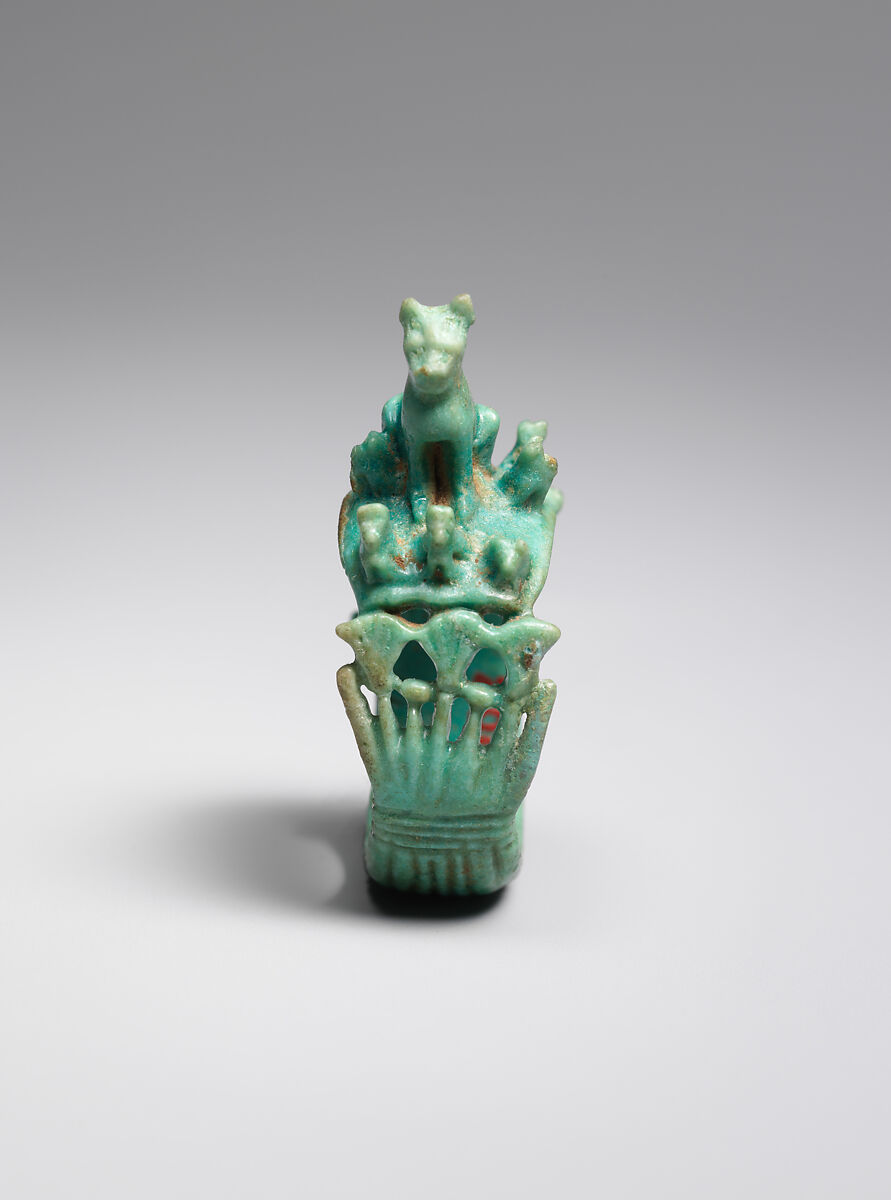 Ring with Cat and Kittens, Faience