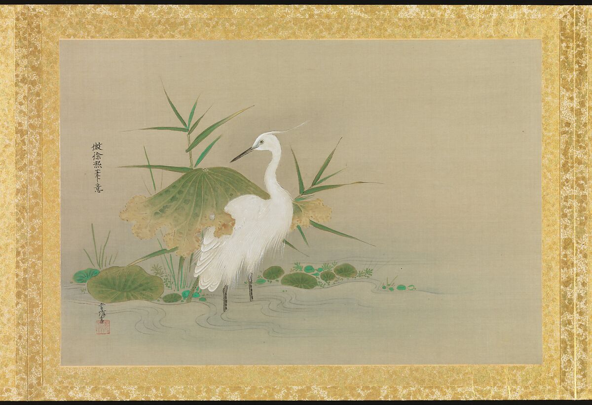 Album of Copies of Chinese Paintings, Kano Tsunenobu (Japanese, 1636–1713), Album leaf; ink and color on silk, Japan