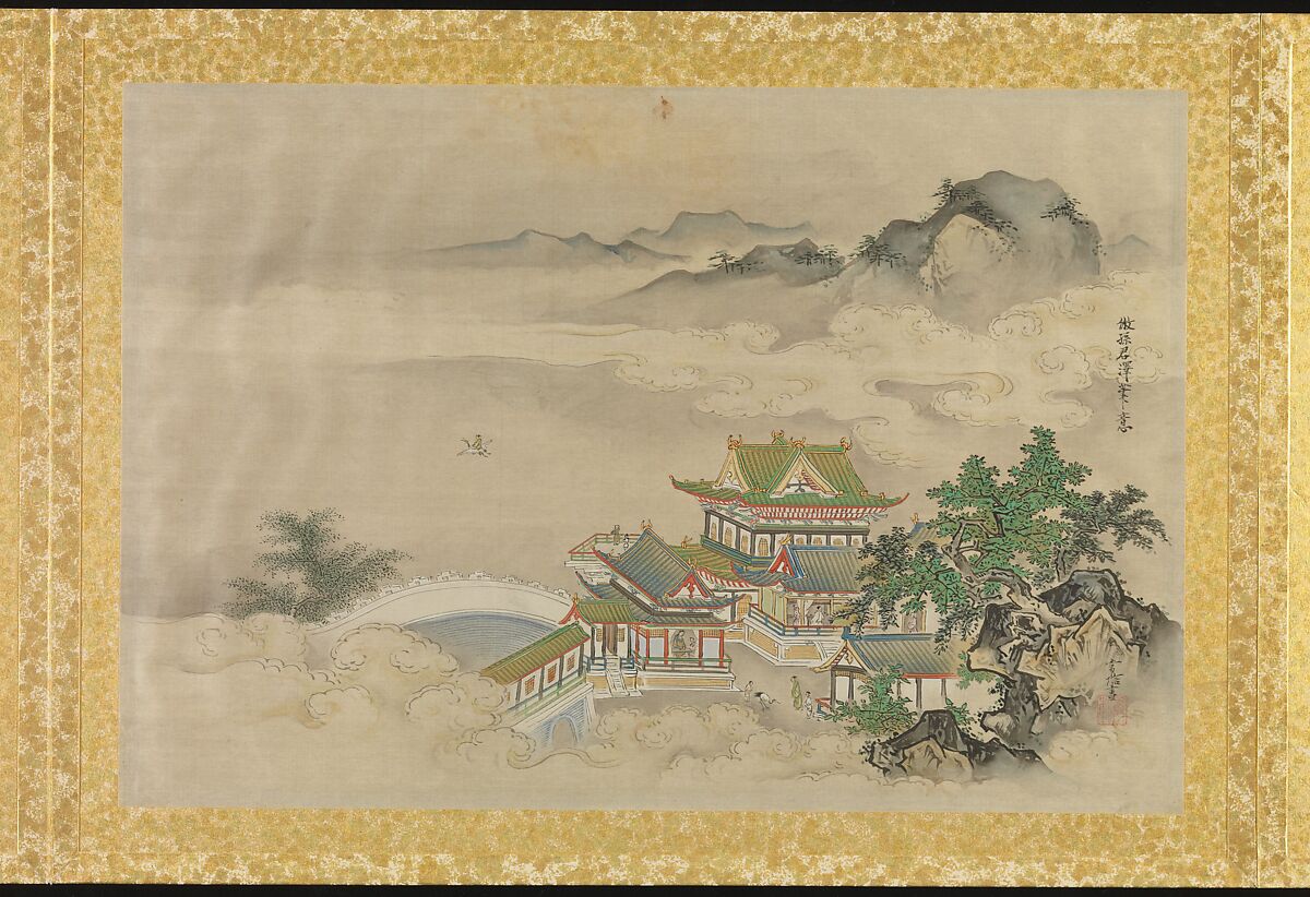 Album of Copies of Chinese Paintings, Kano Tsunenobu (Japanese, 1636–1713), Album leaf; ink and color on silk, Japan