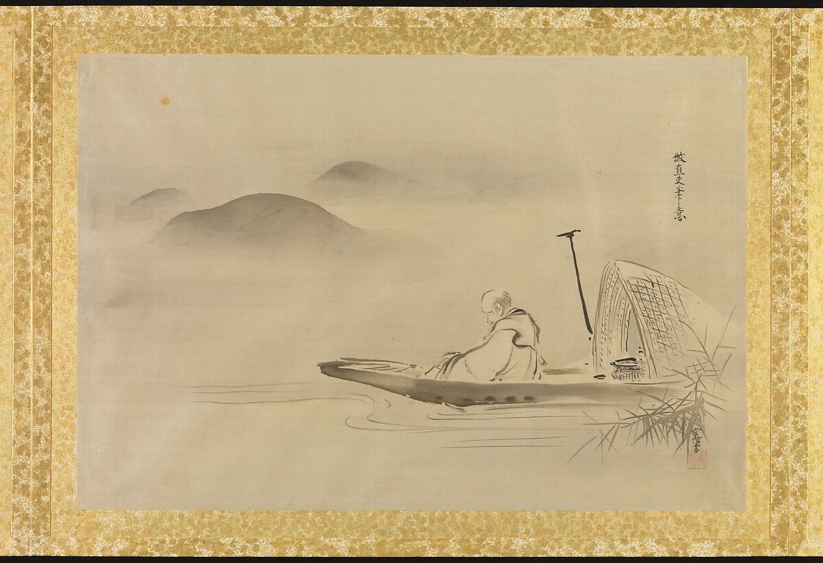 Album of Copies of Chinese Paintings, Kano Tsunenobu (Japanese, 1636–1713), Album leaf; ink and color on silk, Japan