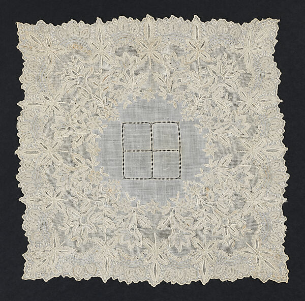 Embroidered Handkerchief, Linen, China for Western market 