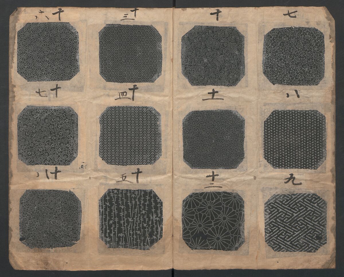 Book of Designs (Katazome mihonchō) 型染見本帖, Unidentified artist, Ink and color on paper, Japan