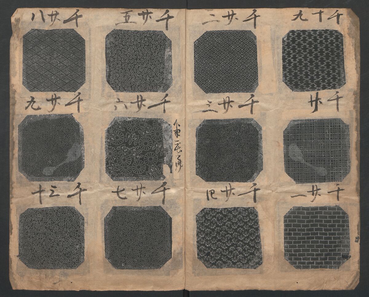 Book of Designs (Katazome mihonchō) 型染見本帖, Unidentified artist, Ink and color on paper, Japan