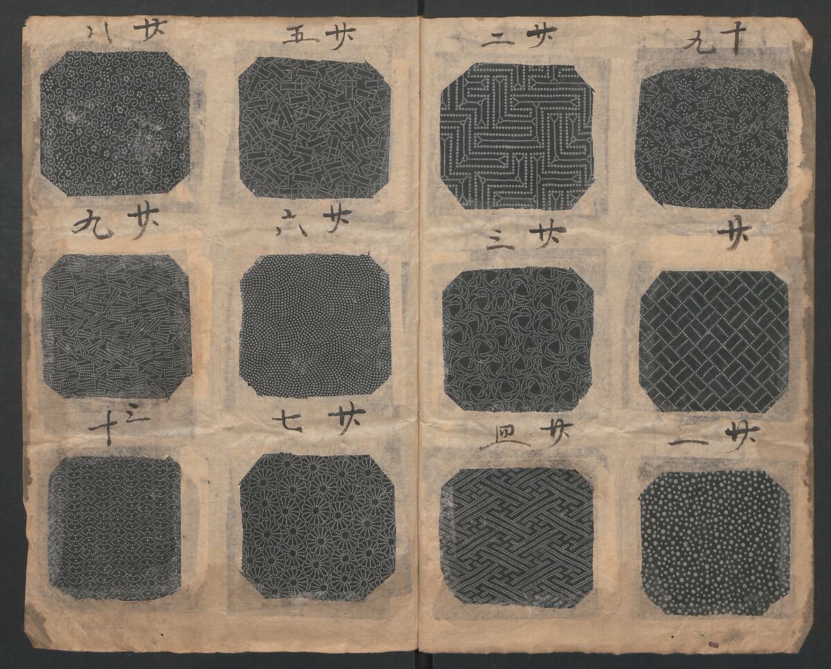 Book of Designs (Katazome mihonchō) 型染見本帖, Unidentified artist, Ink and color on paper, Japan
