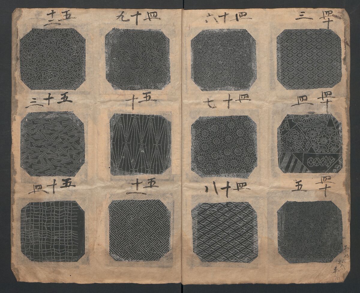 Book of Designs (Katazome mihonchō) 型染見本帖, Unidentified artist, Ink and color on paper, Japan