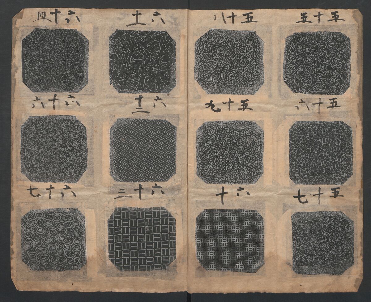 Book of Designs (Katazome mihonchō) 型染見本帖, Unidentified artist, Ink and color on paper, Japan