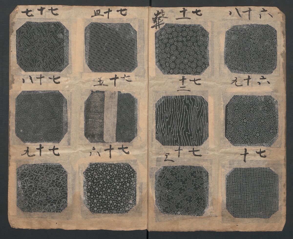 Book of Designs (Katazome mihonchō) 型染見本帖, Unidentified artist, Ink and color on paper, Japan