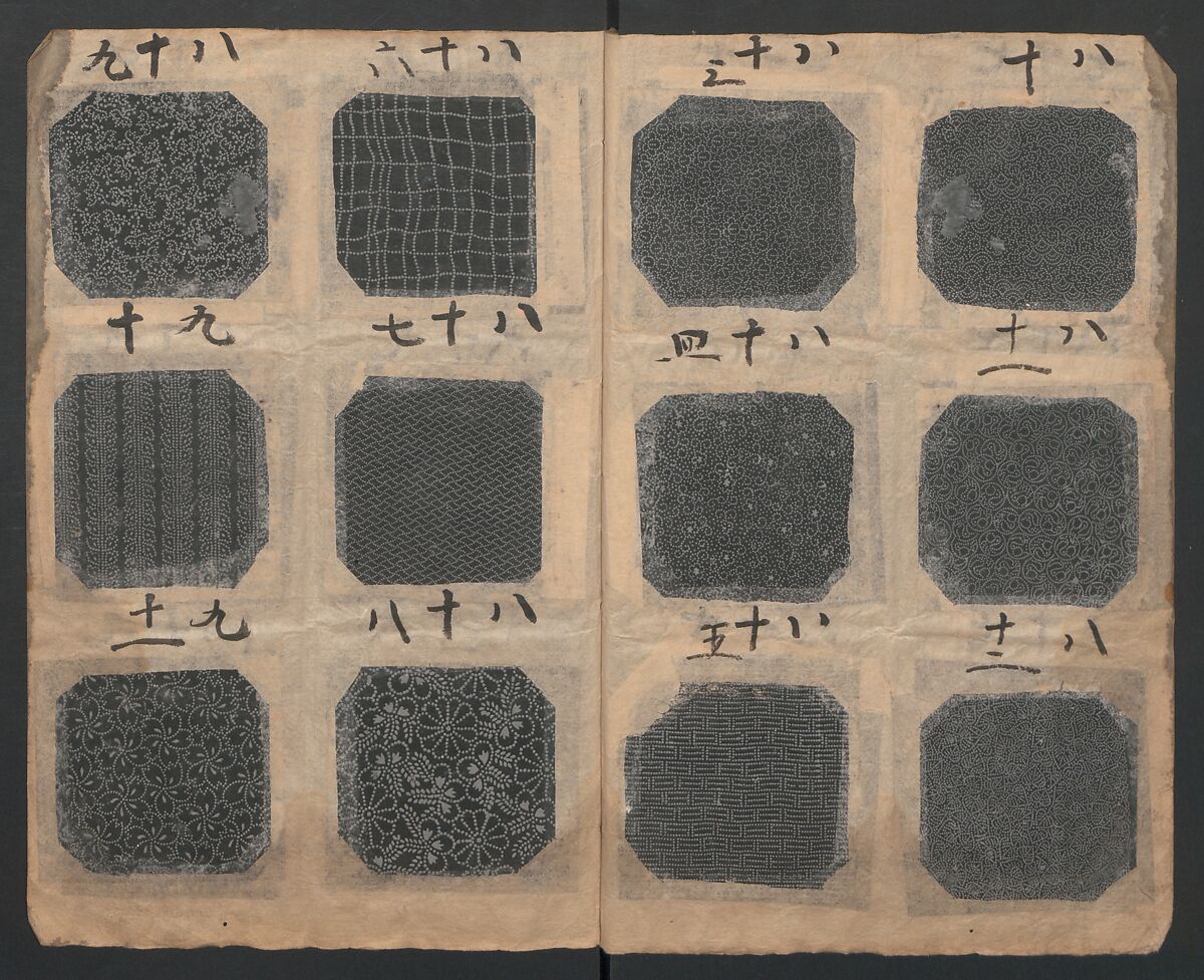 Book of Designs (Katazome mihonchō) 型染見本帖, Unidentified artist, Ink and color on paper, Japan