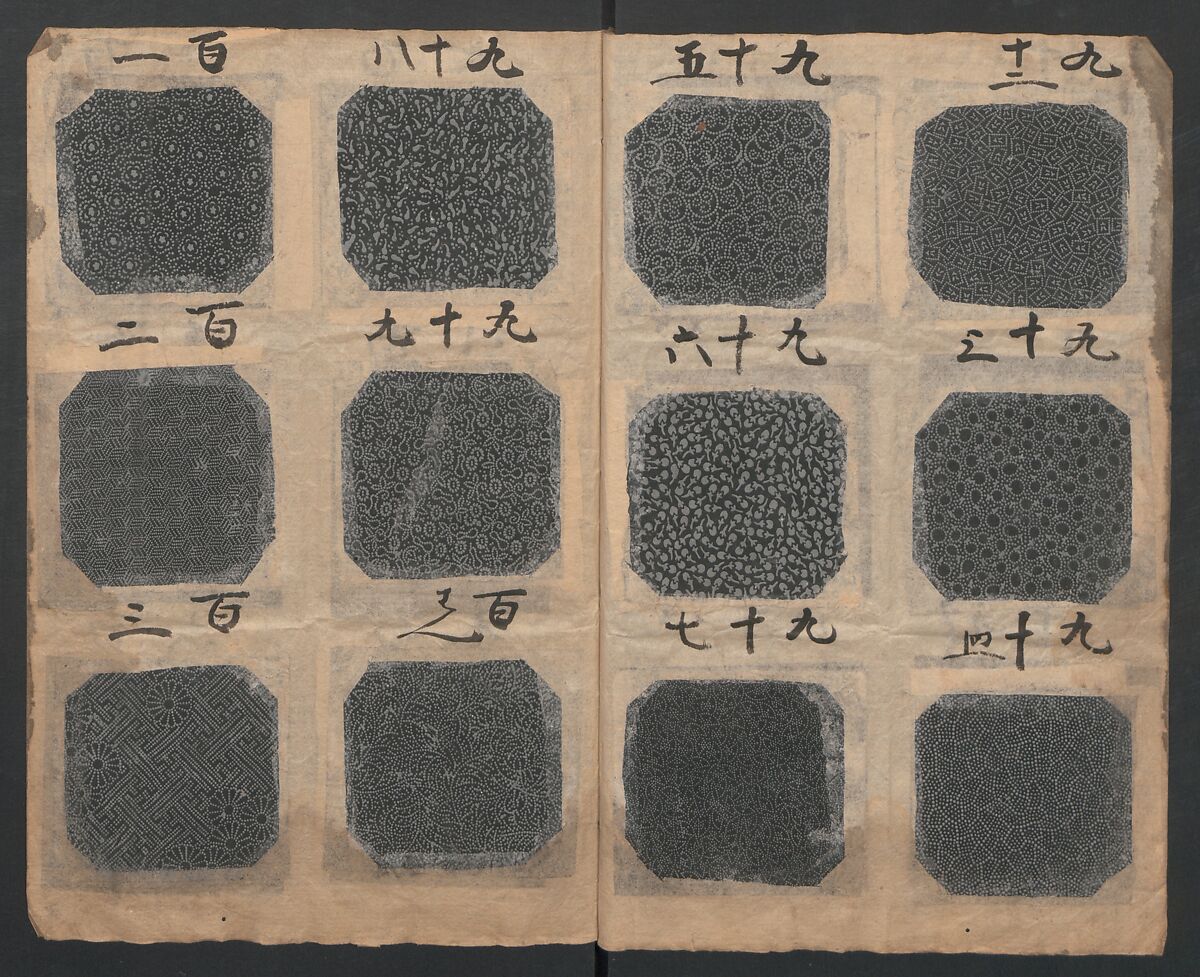 Book of Designs (Katazome mihonchō) 型染見本帖, Unidentified artist, Ink and color on paper, Japan