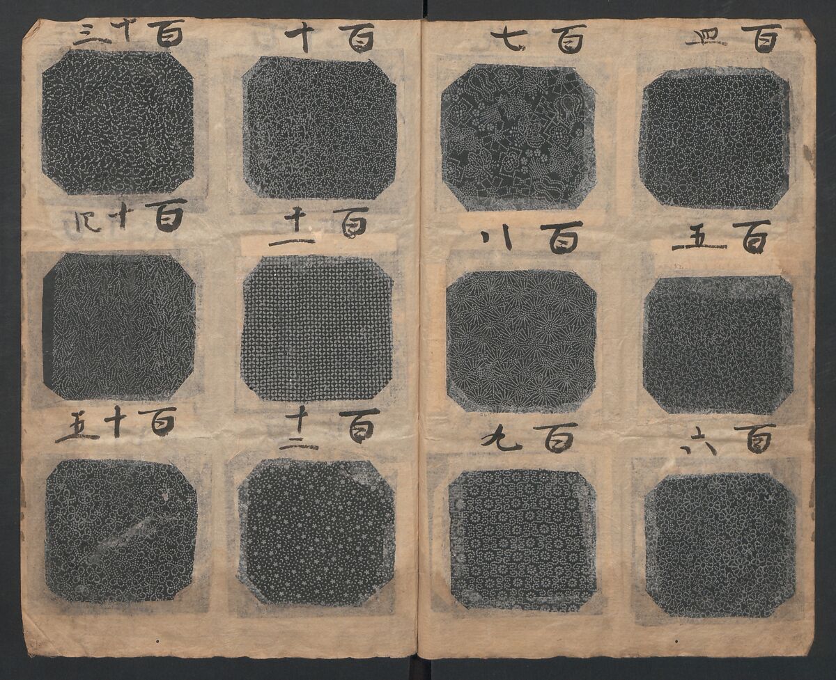 Book of Designs (Katazome mihonchō) 型染見本帖, Unidentified artist, Ink and color on paper, Japan