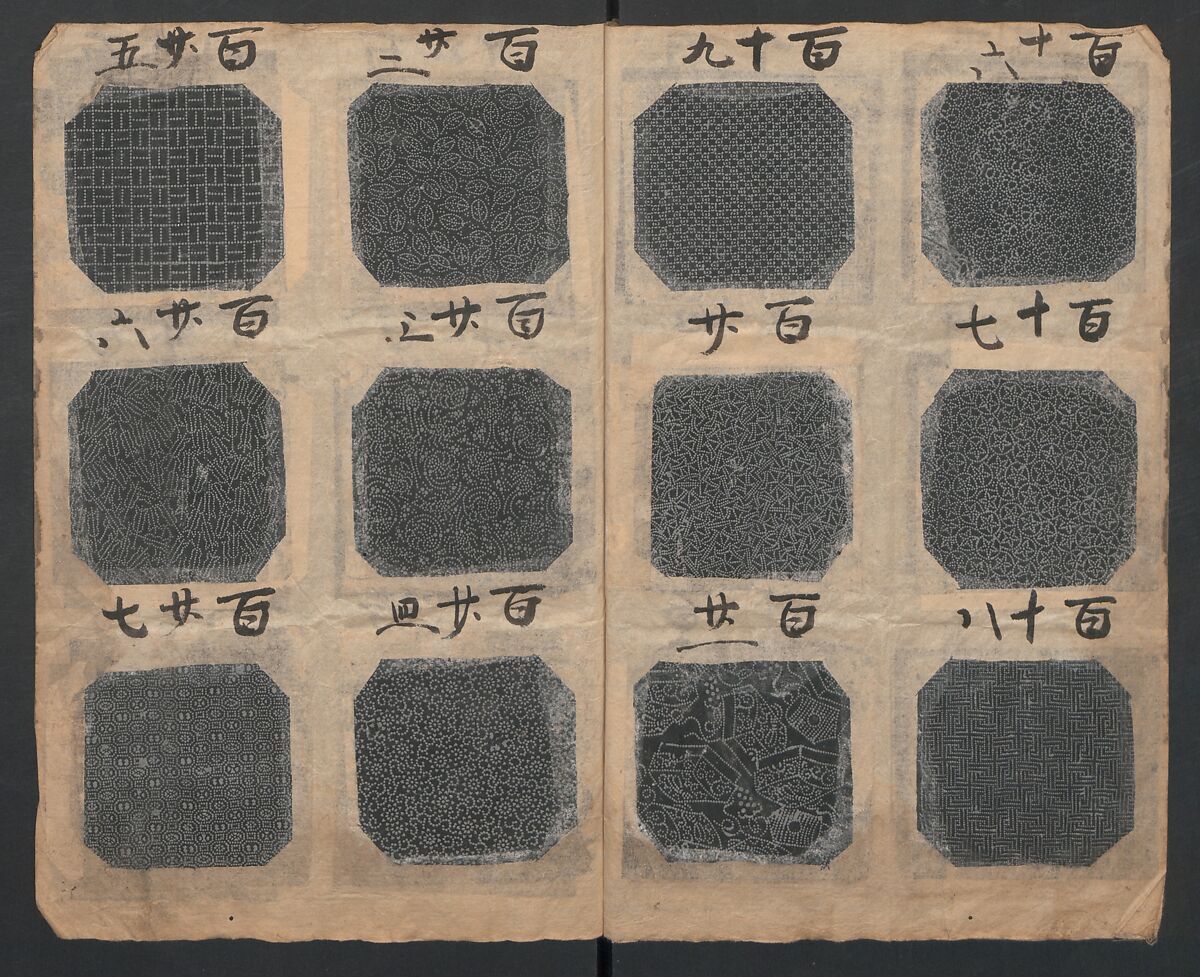 Book of Designs (Katazome mihonchō) 型染見本帖, Unidentified artist, Ink and color on paper, Japan