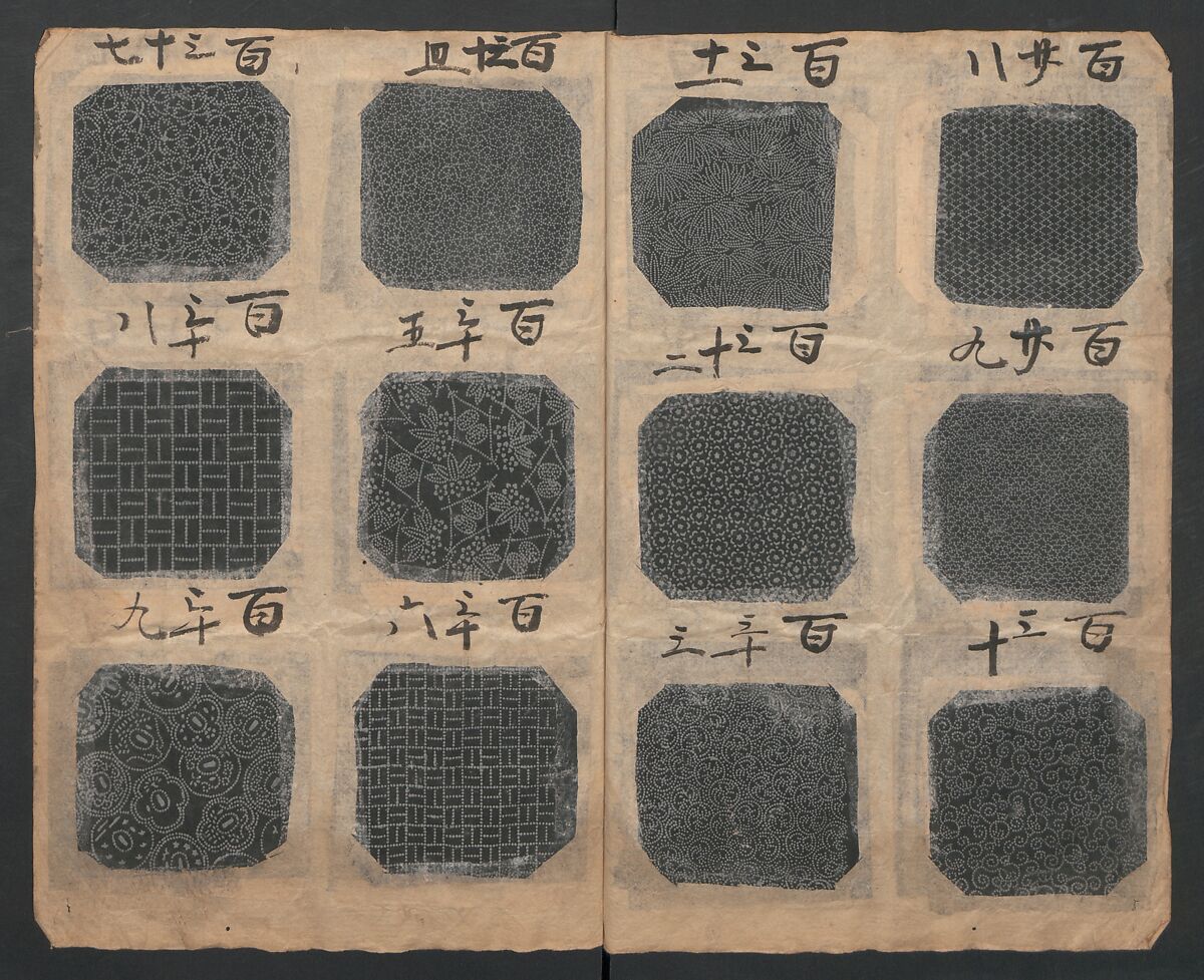 Book of Designs (Katazome mihonchō) 型染見本帖, Unidentified artist, Ink and color on paper, Japan