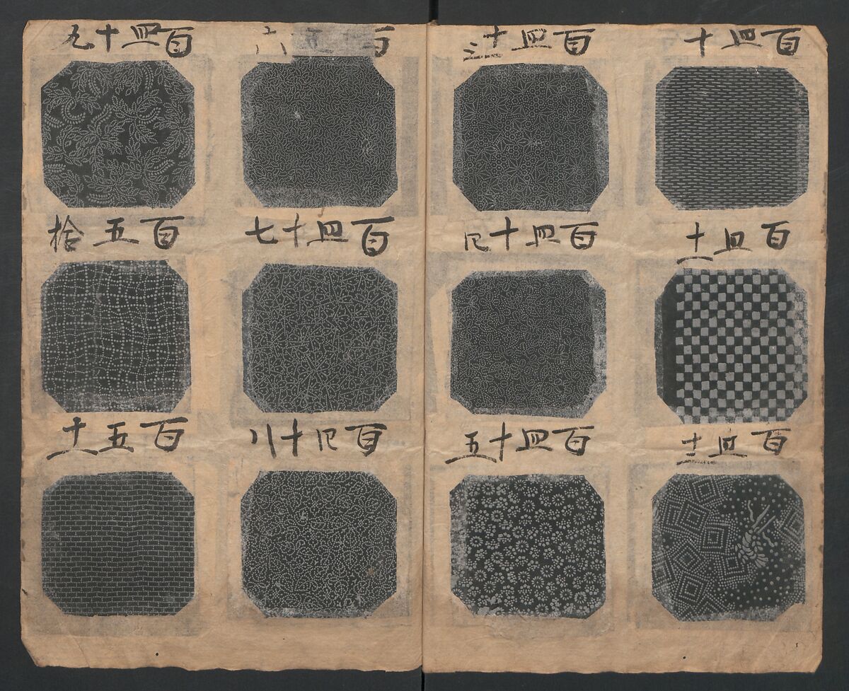 Book of Designs (Katazome mihonchō) 型染見本帖, Unidentified artist, Ink and color on paper, Japan