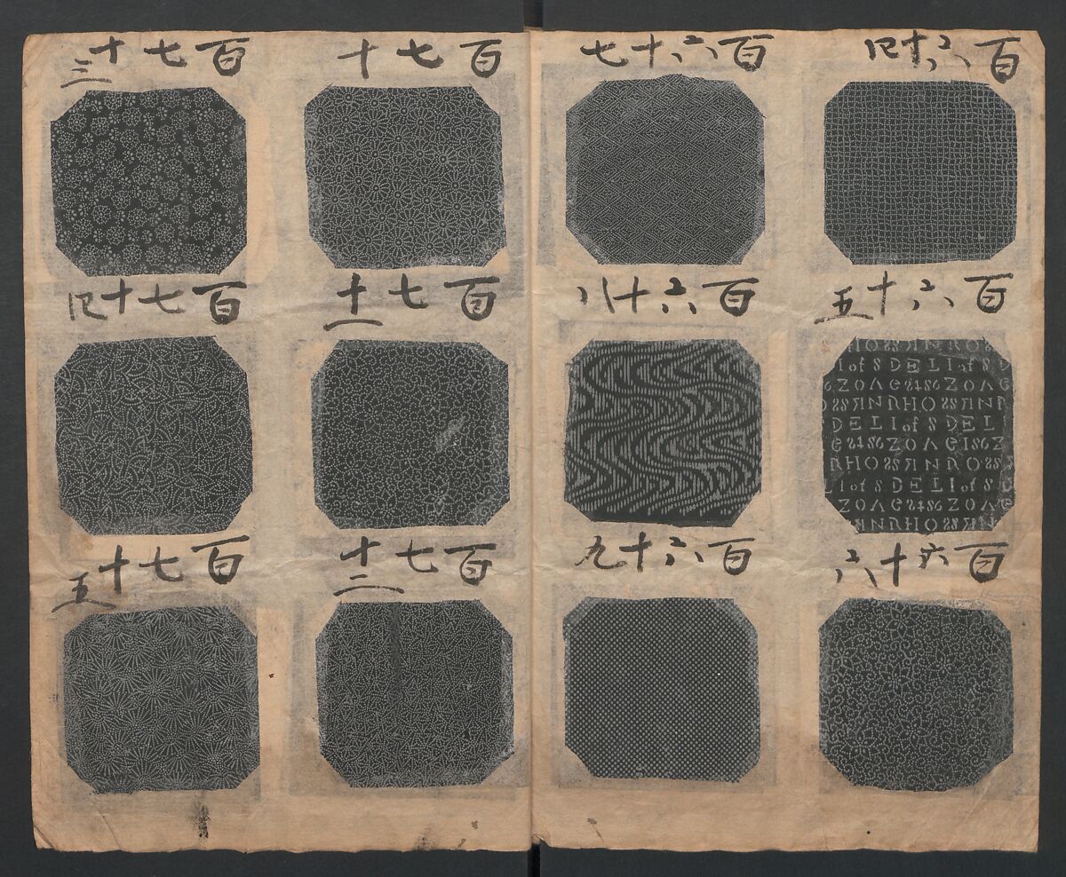 Book of Designs (Katazome mihonchō) 型染見本帖, Unidentified artist, Ink and color on paper, Japan