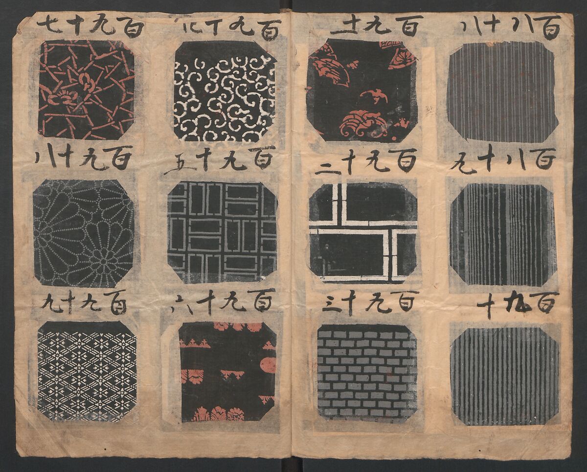 Book of Designs (Katazome mihonchō) 型染見本帖, Unidentified artist, Ink and color on paper, Japan