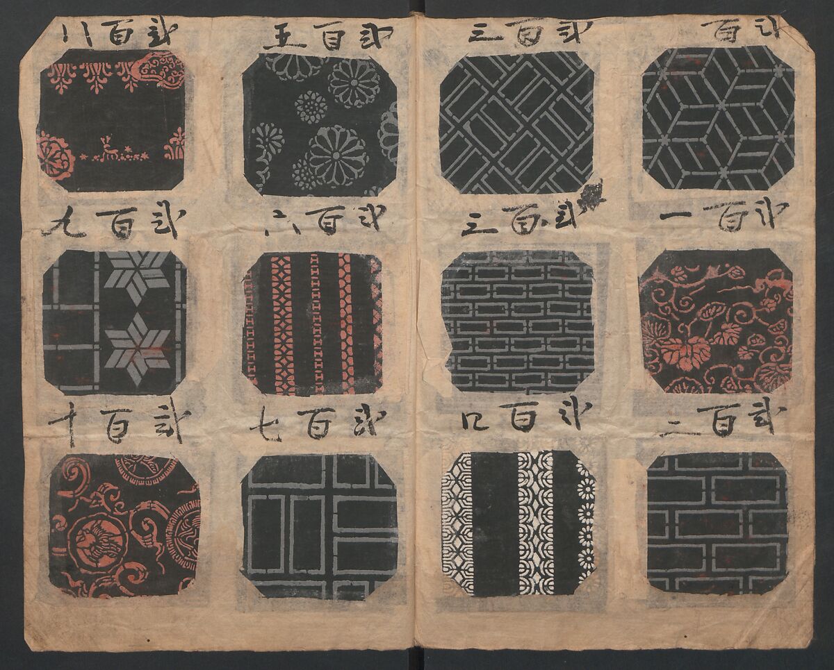Book of Designs (Katazome mihonchō) 型染見本帖, Unidentified artist, Ink and color on paper, Japan