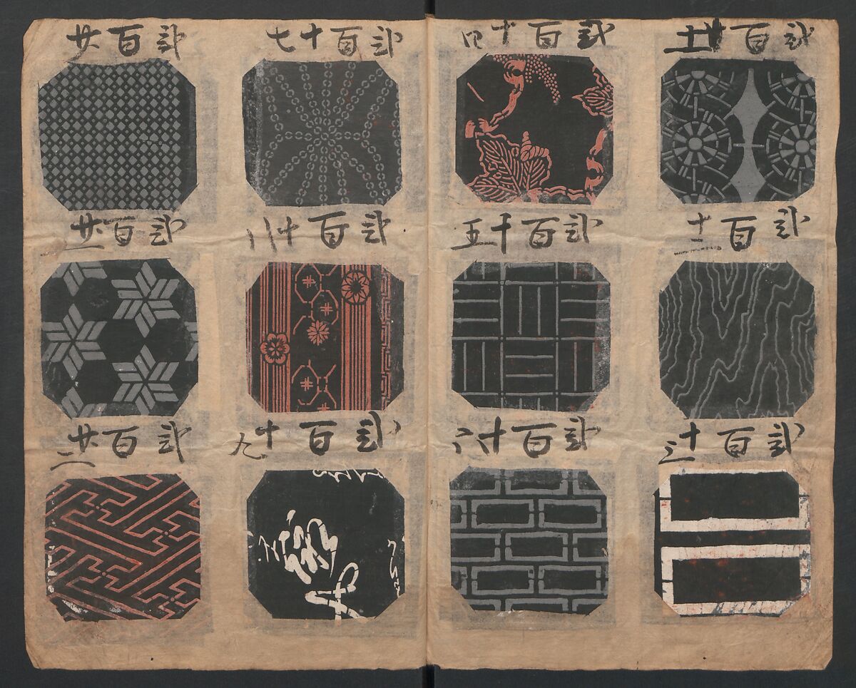Book of Designs (Katazome mihonchō) 型染見本帖, Unidentified artist, Ink and color on paper, Japan