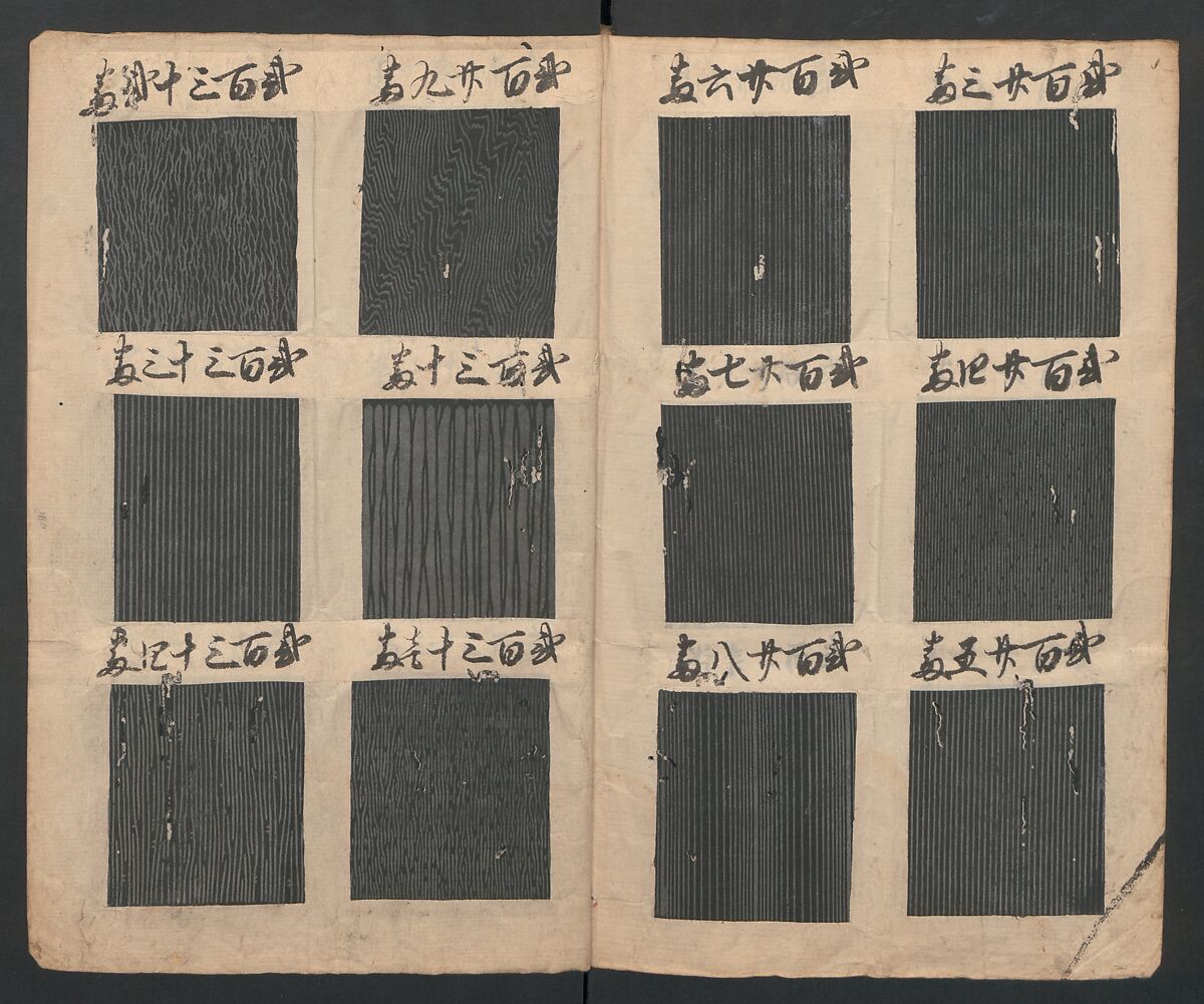 Book of Designs (Hon jirushi Shin Komon chō) 本印 新小紋帳, Unidentified artist, Ink and color on paper, Japan