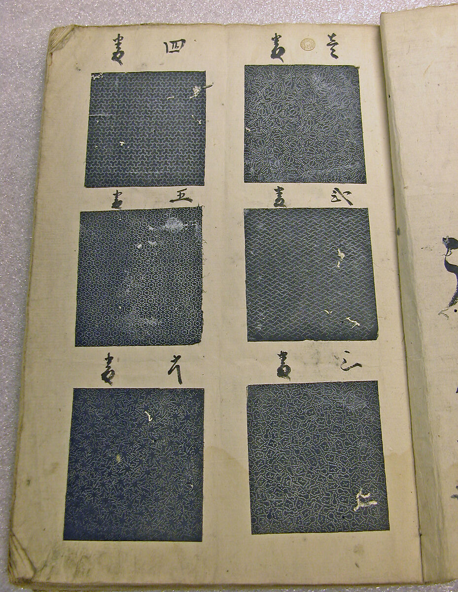 Book of Designs (Hon jirushi Shin Komon chō) 本印 新小紋帳, Unidentified artist, Ink and color on paper, Japan