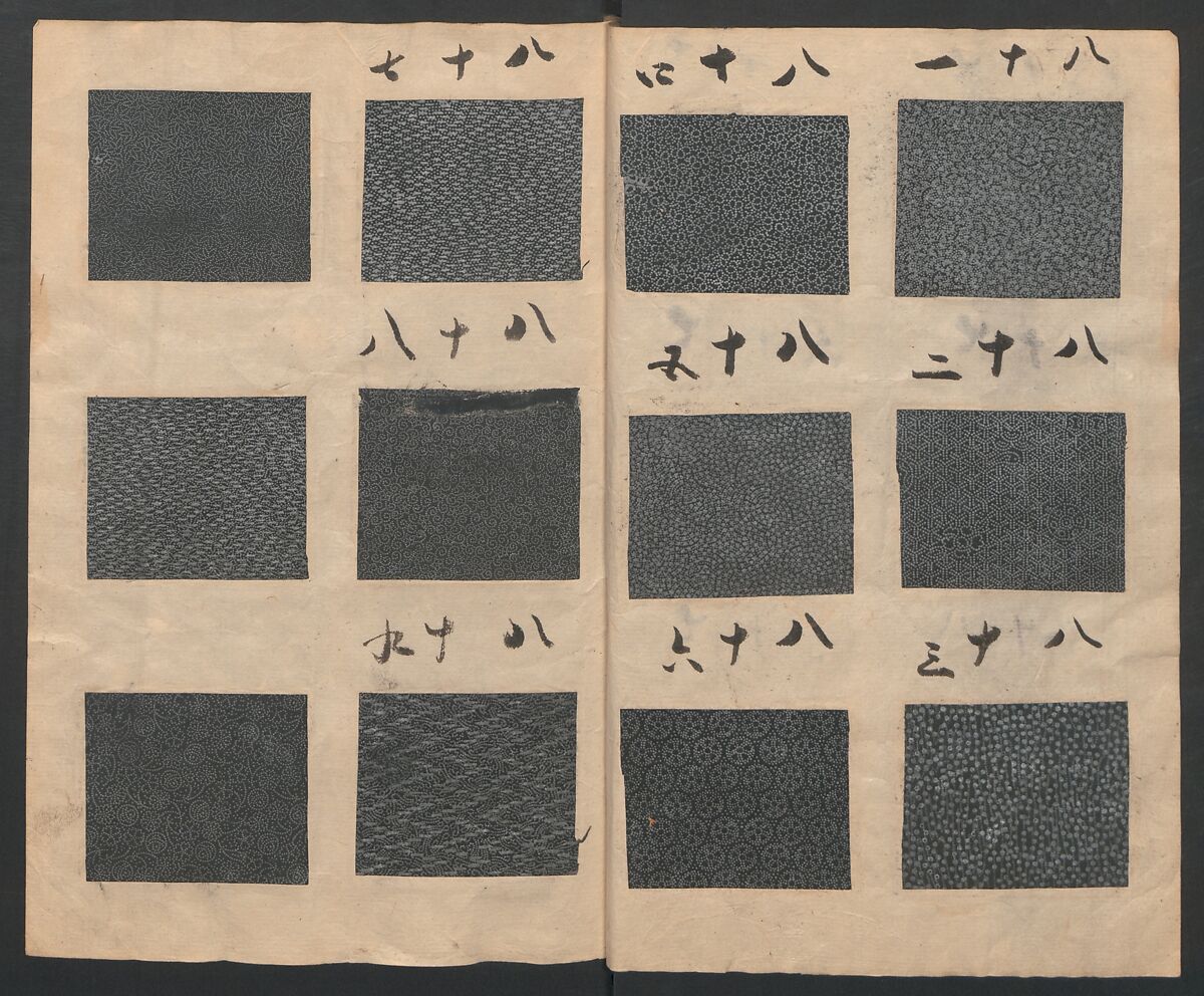 Book of Designs (Osaka chō Sakoeya) 大阪町迫江屋, Unidentified artist, Ink and color on paper, Japan